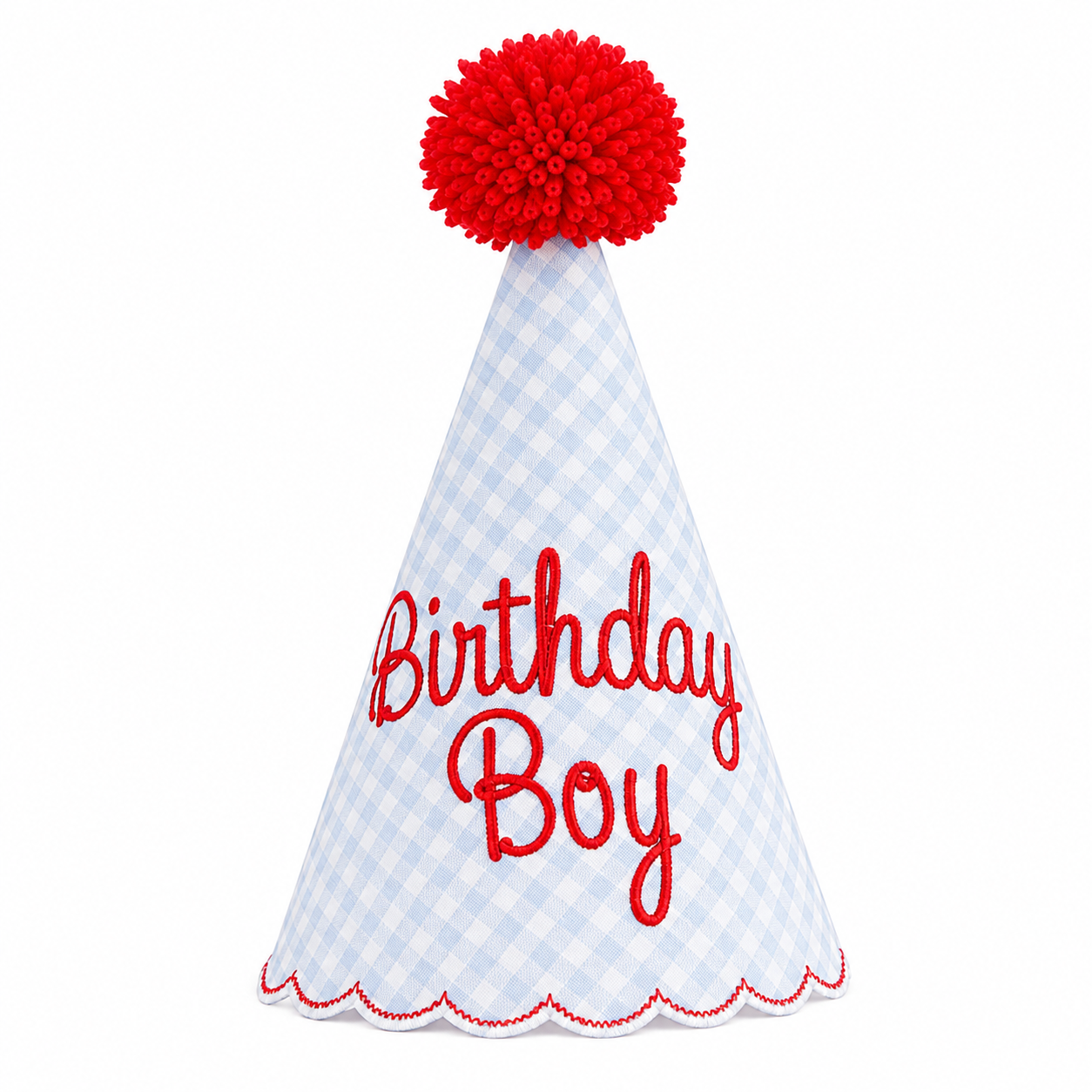 Gingham Birthday Boy Party Hat | Personalized Keepsake Party Hat