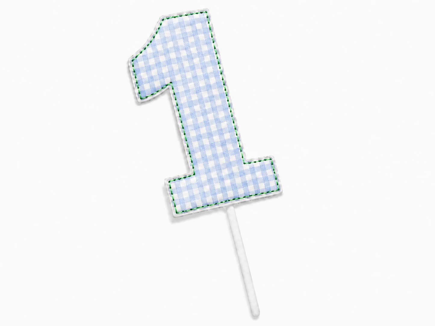 Blue Gingham Cake Topper | Heirloom First Birthday Keepsake