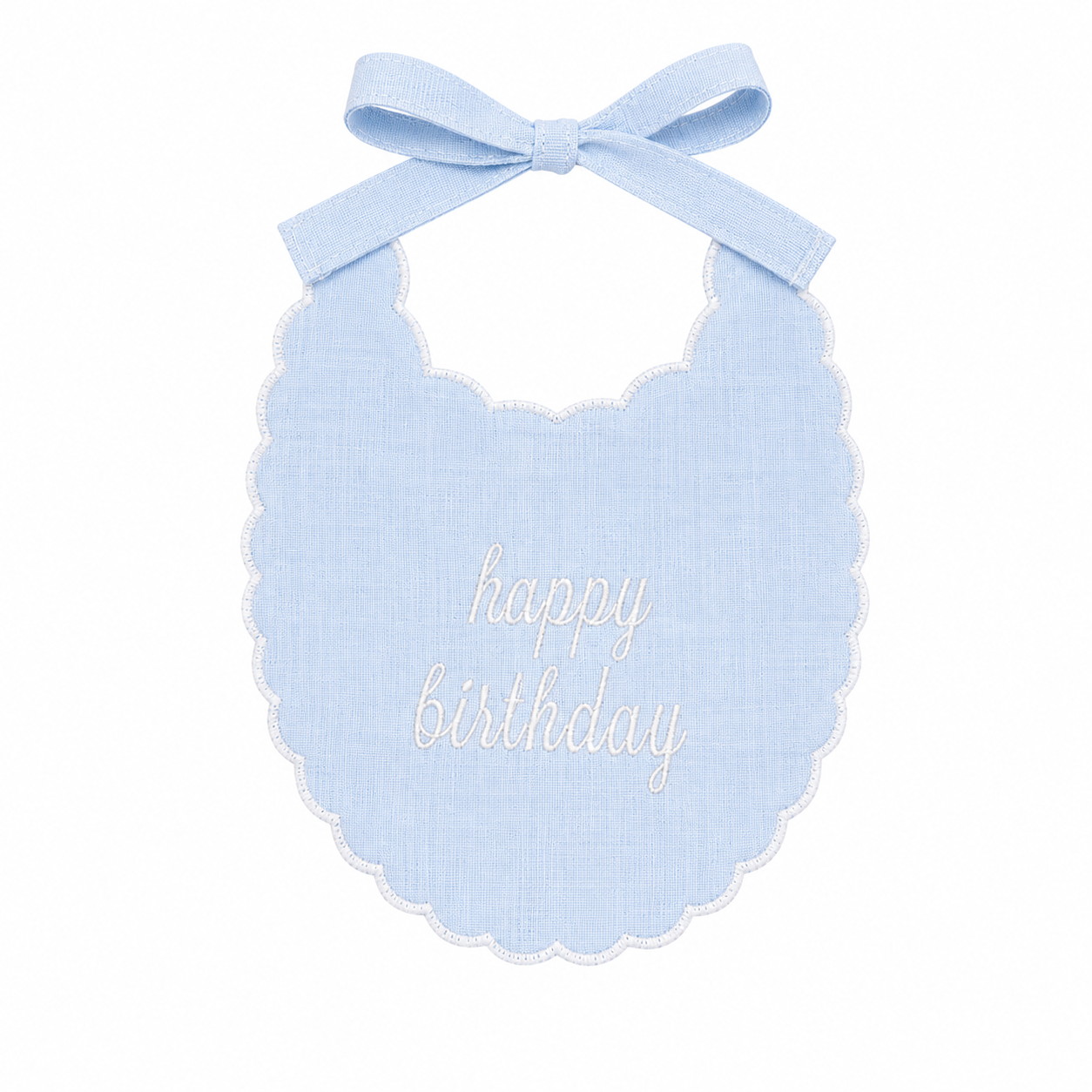 Classic Blue Happy Birthday Bib | Heirloom Baby Bib