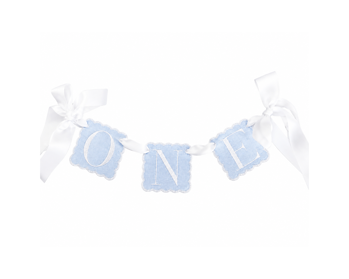 Classic Blue ONE Banner | Personalized Keepsake Highchair Banner