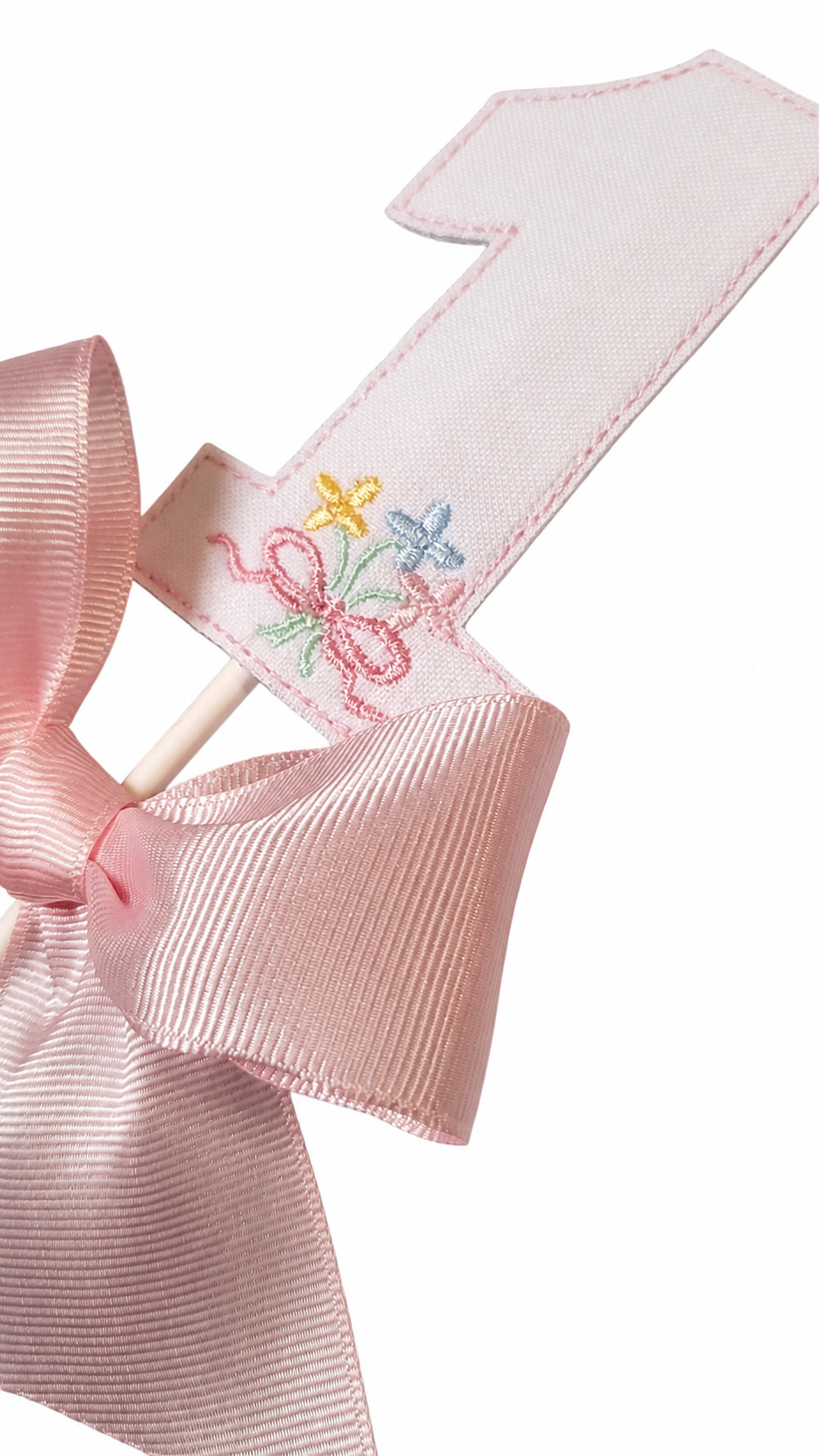 Etta Floral Bow Cake Topper | Heirloom First Birthday Keepsake