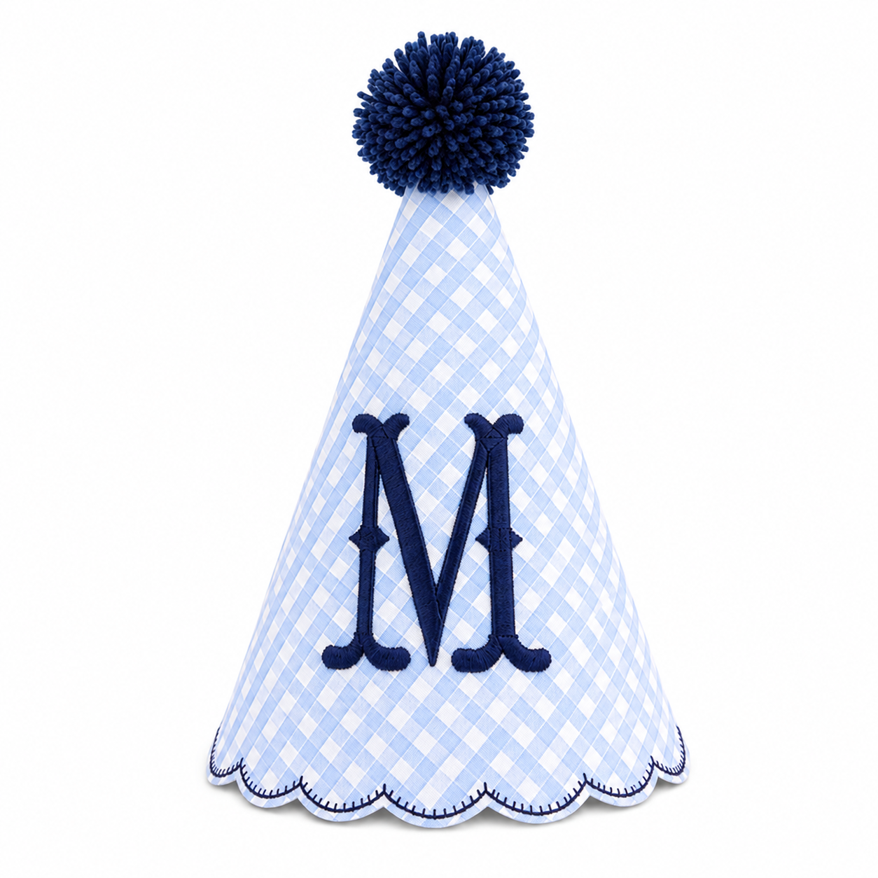 Gingham Monogrammed Birthday Party Hat | Personalized Keepsake Party Hat
