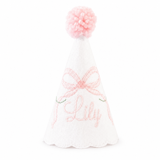 Heirloom Bows & Blooms Party Hat | Personalized Keepsake Party Hat