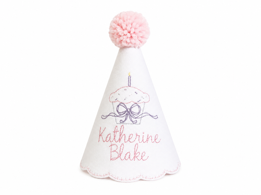 Vintage Cupcake Party Hat | Personalized Keepsake Party Hat