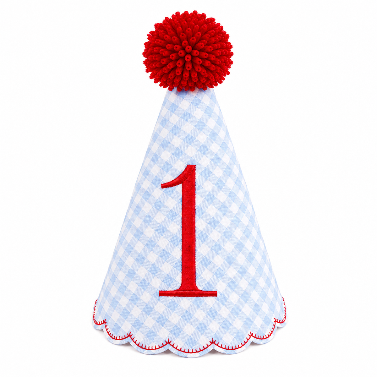 Gingham First Birthday Party Hat | Personalized Keepsake Party Hat