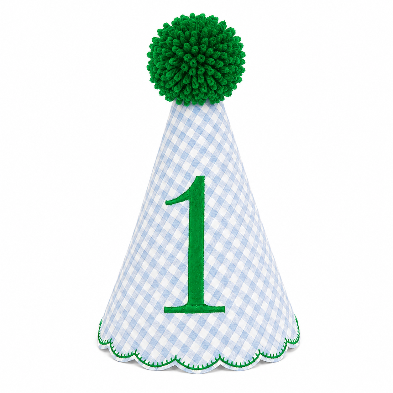 Gingham First Birthday Party Hat | Personalized Keepsake Party Hat