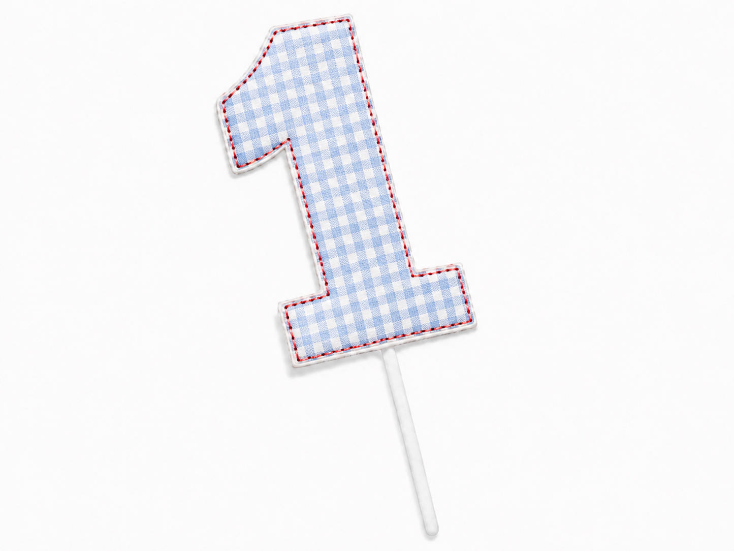 Blue Gingham Cake Topper | Heirloom First Birthday Keepsake