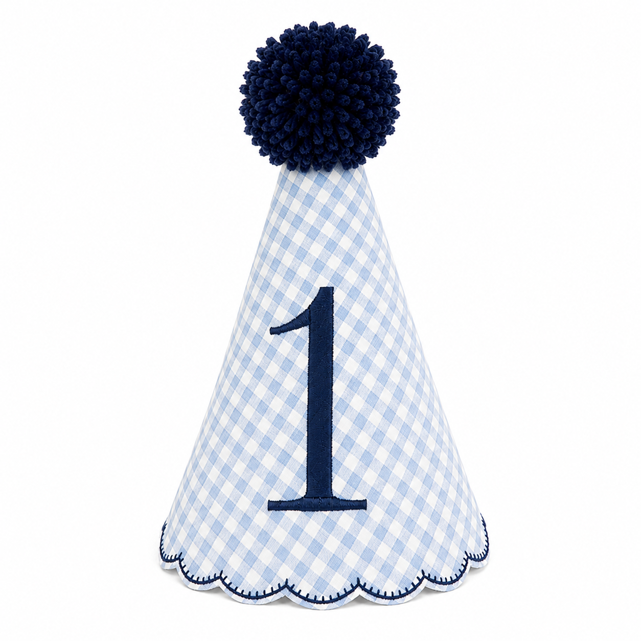 Gingham First Birthday Party Hat | Personalized Keepsake Party Hat