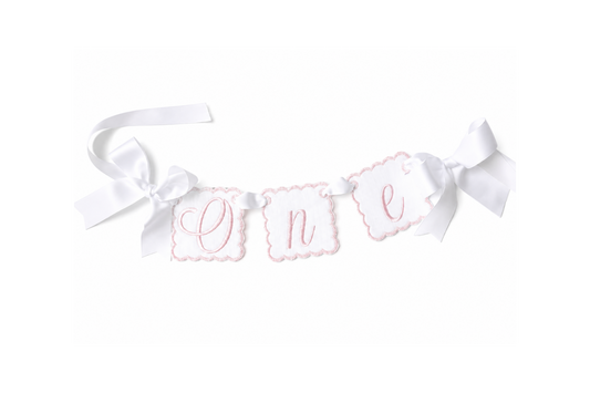 Blush One High Chair Banner | Heirloom First Birthday Banner