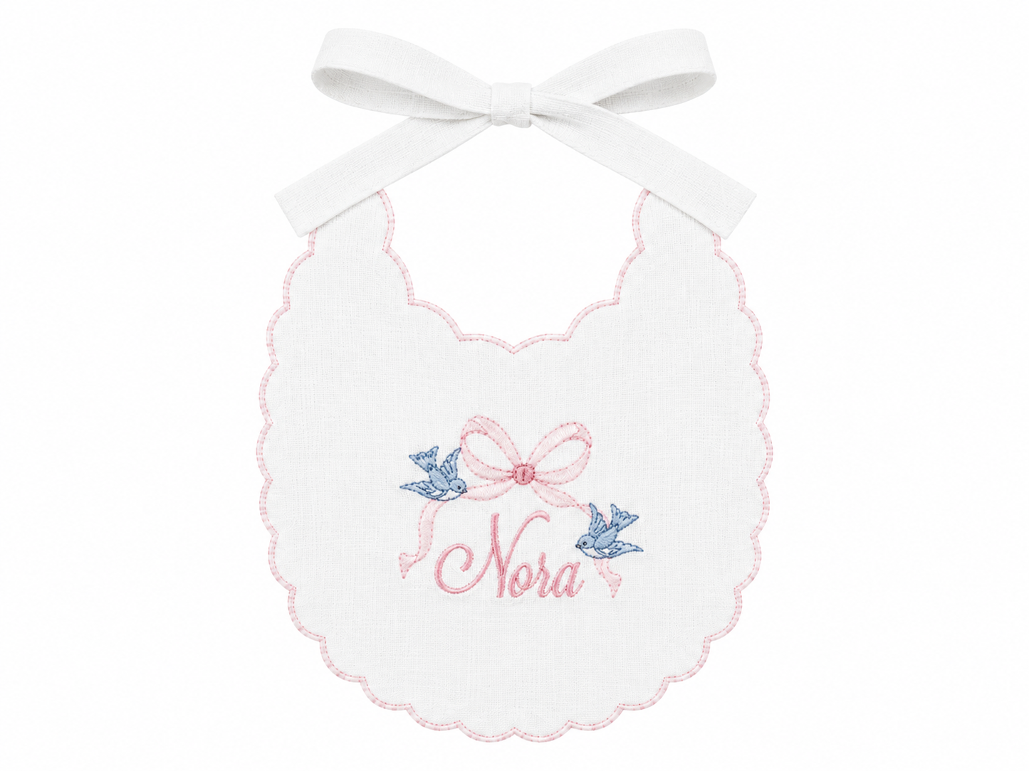 Cinderella Name Hat & Bib Set | Personalized Linen First Birthday Set