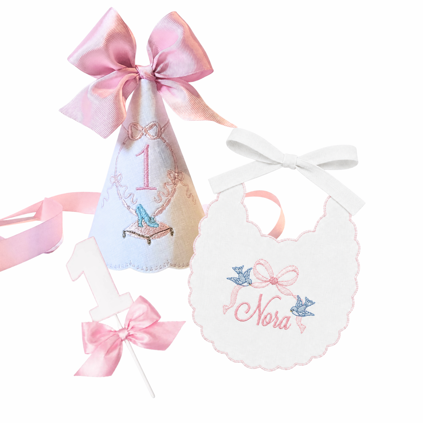 Cinderella Cake Smash Set | 3-Piece Heirloom First Birthday Set