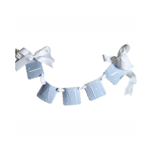 Classic Blue Personalized Banner | Personalized Heirloom Name Banner