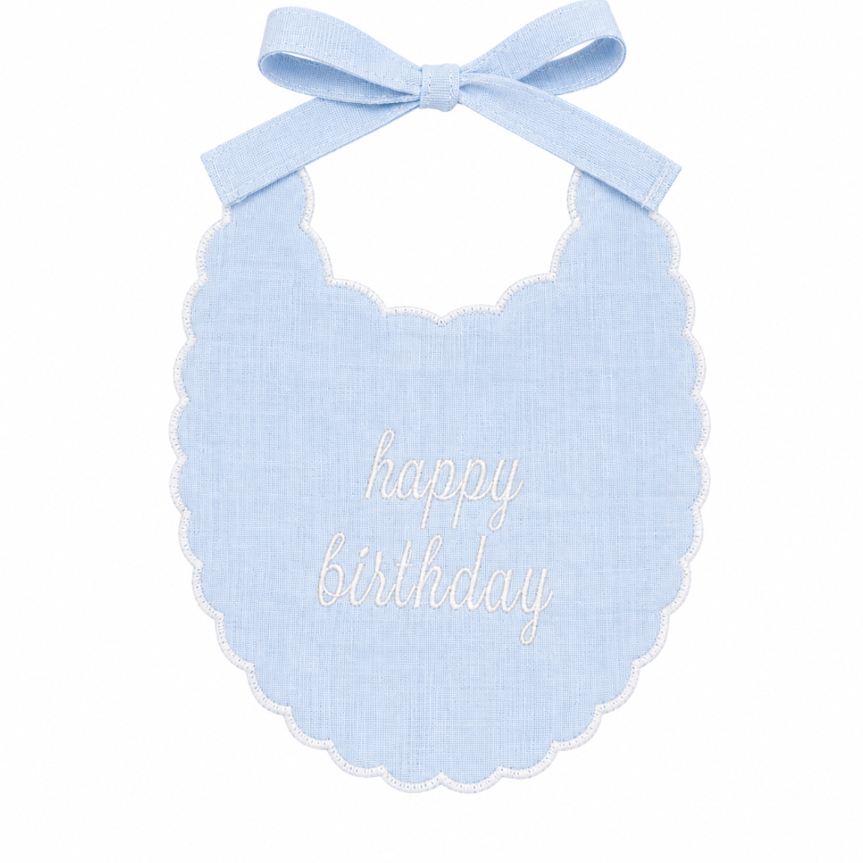 Classic Blue Happy Birthday Bib | Heirloom Baby Bib