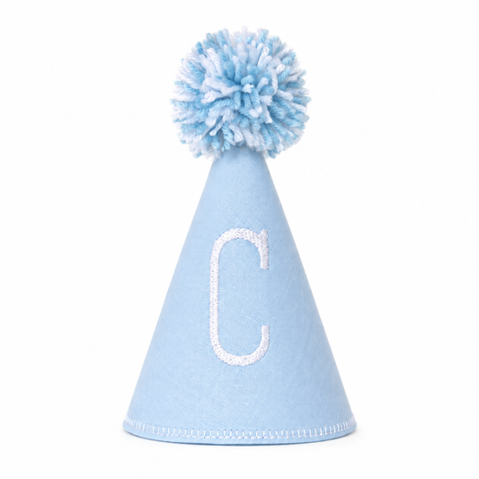 Classic Blue Monogrammed Party Hat | Personalized Keepsake Party Hat