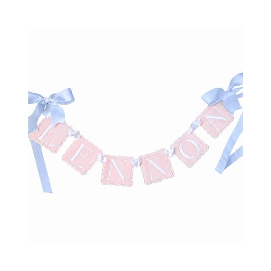 Classic Pink Personalized Banner | Personalized Heirloom Name Banner