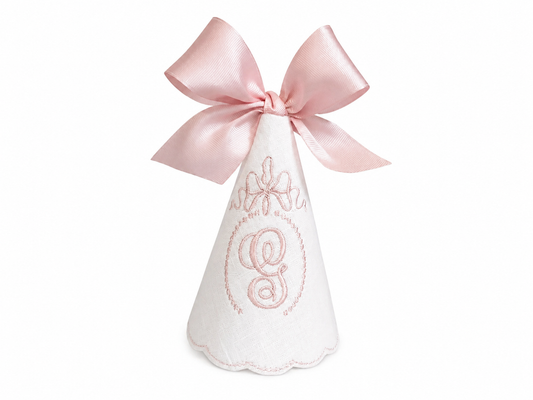Pearls and Bows Keepsake Party Hat | Personalized Keepsake Party Hat