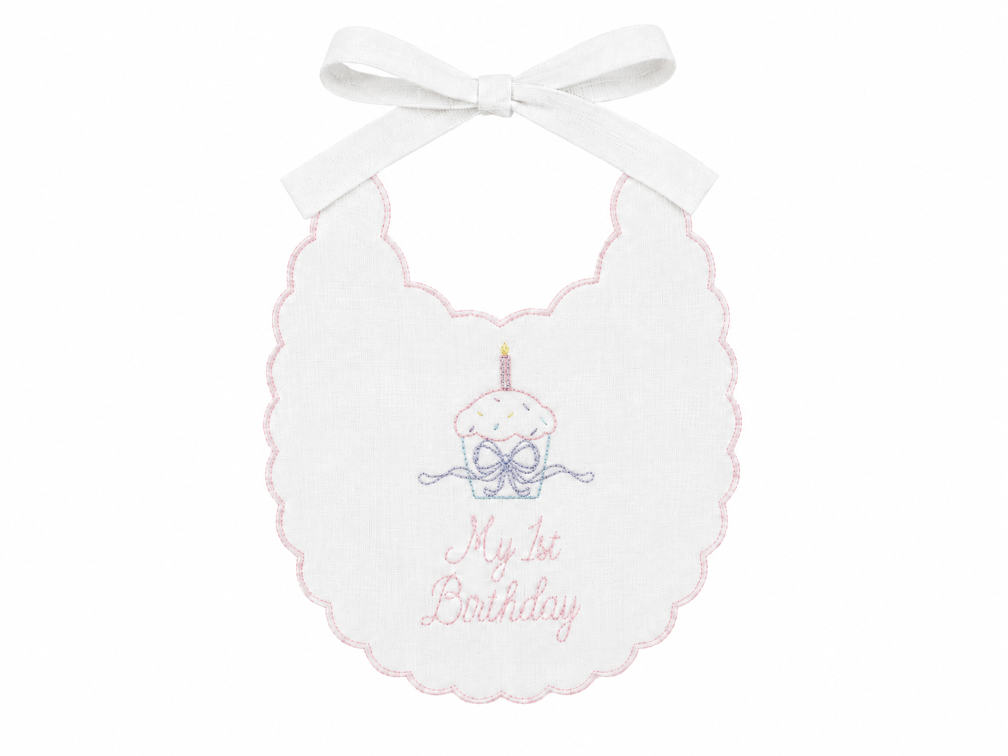 Vintage Cupcake Birthday Bib | Heirloom Baby Bib