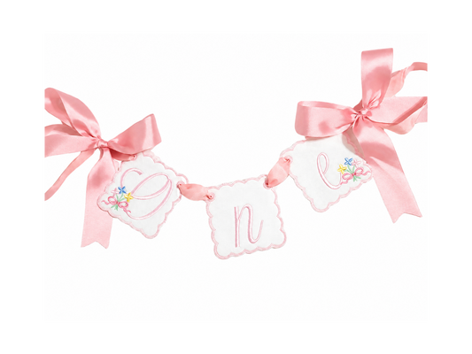 Etta Floral ONE Banner | Heirloom First Birthday High Chair Banner