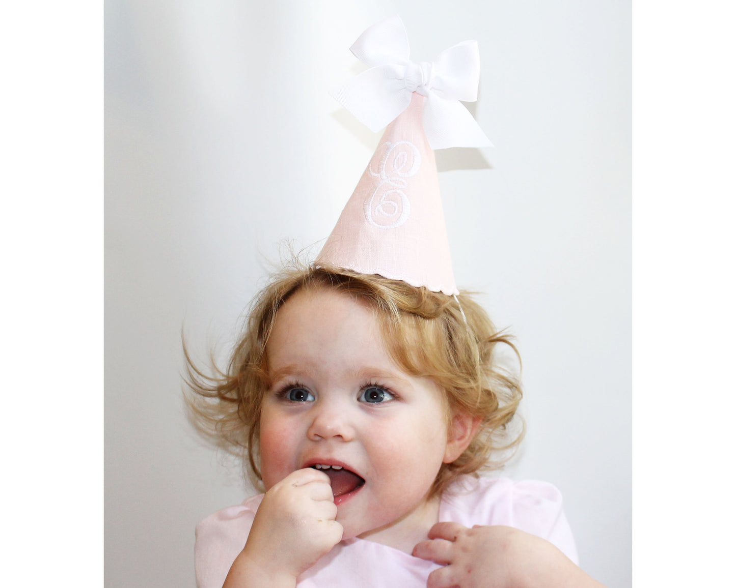 Lorelai Triple Monogram Party Hat I Girls First Birthday Pink Monogrammed Party Hat I 1st Birthday Hat Girl I Birthday Hat for Baby Girl