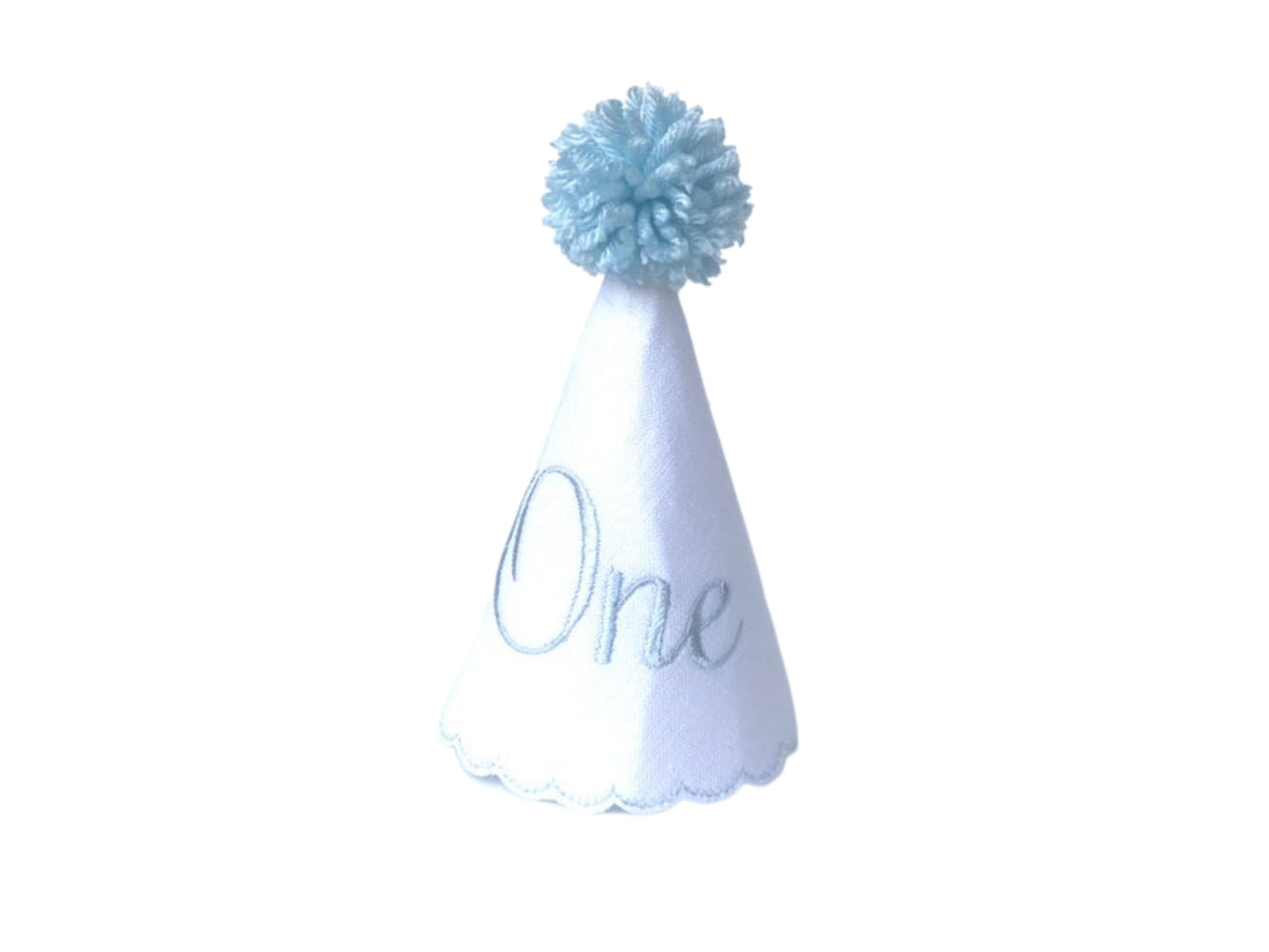 Bliss One Party Hat I Blue White Keepsake Birthday Party Hat I Baby Boy's 1st Birthday Party Hat I Cake Smash Hat I One Birthday Hat