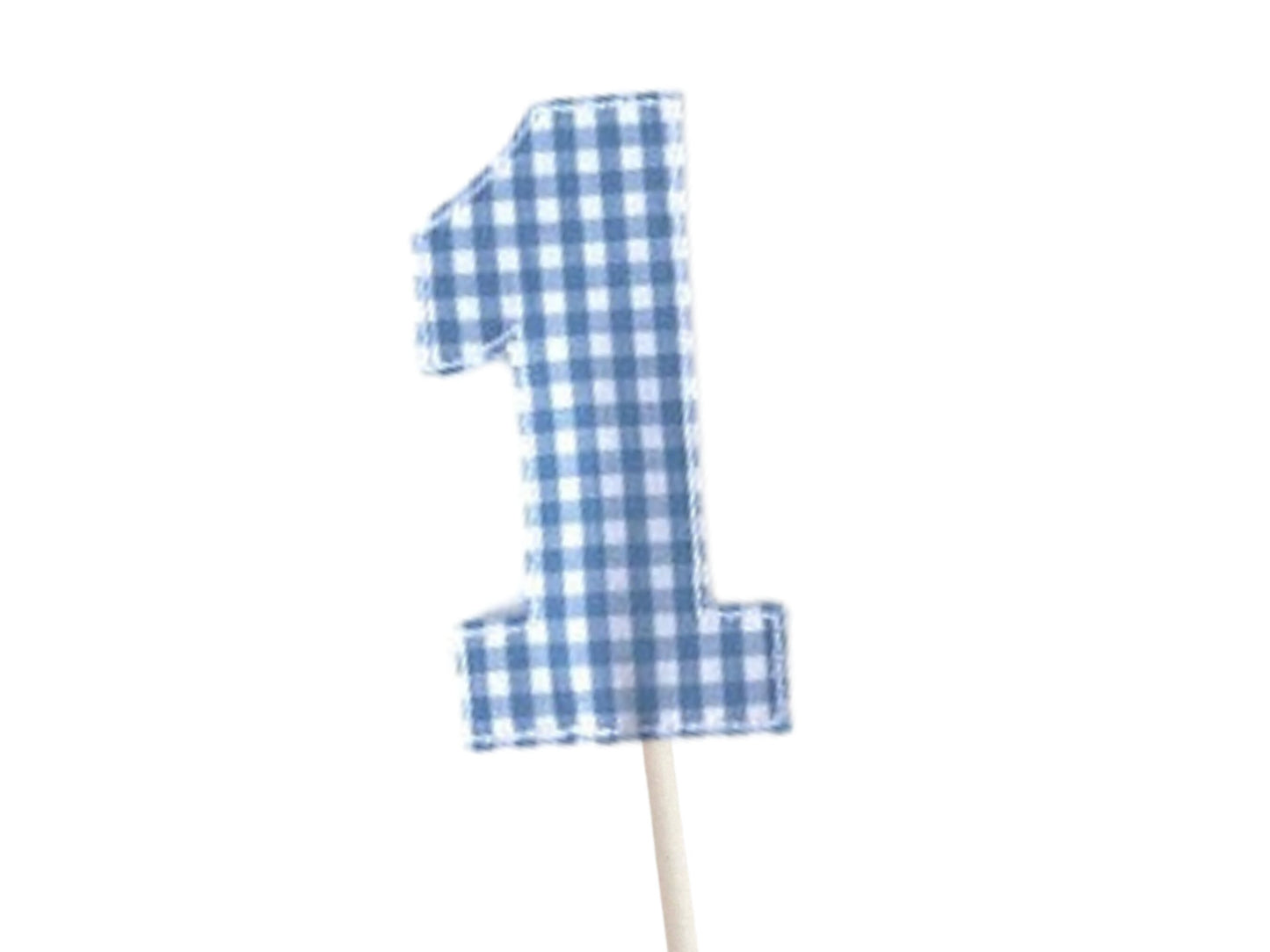 Blue Gingham Cake Topper