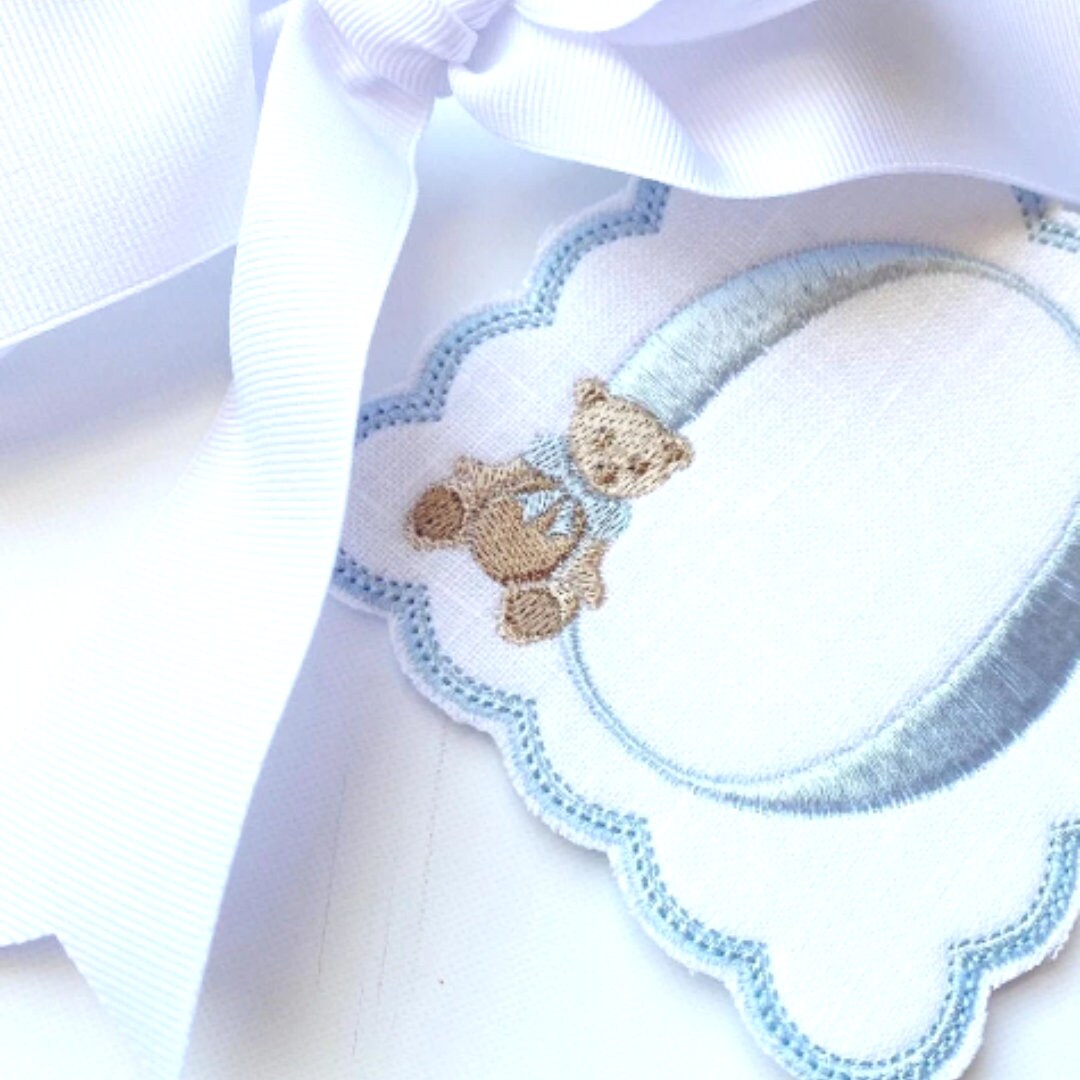 Teddy Bear First Birthday Boy Set, Blue Cake Smash Outfit, Hat, High Chair Banner
