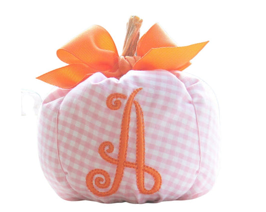 Preppy Gingham Bow Pumpkin, Monogrammed Fall Decor, Baby Girl Gift
