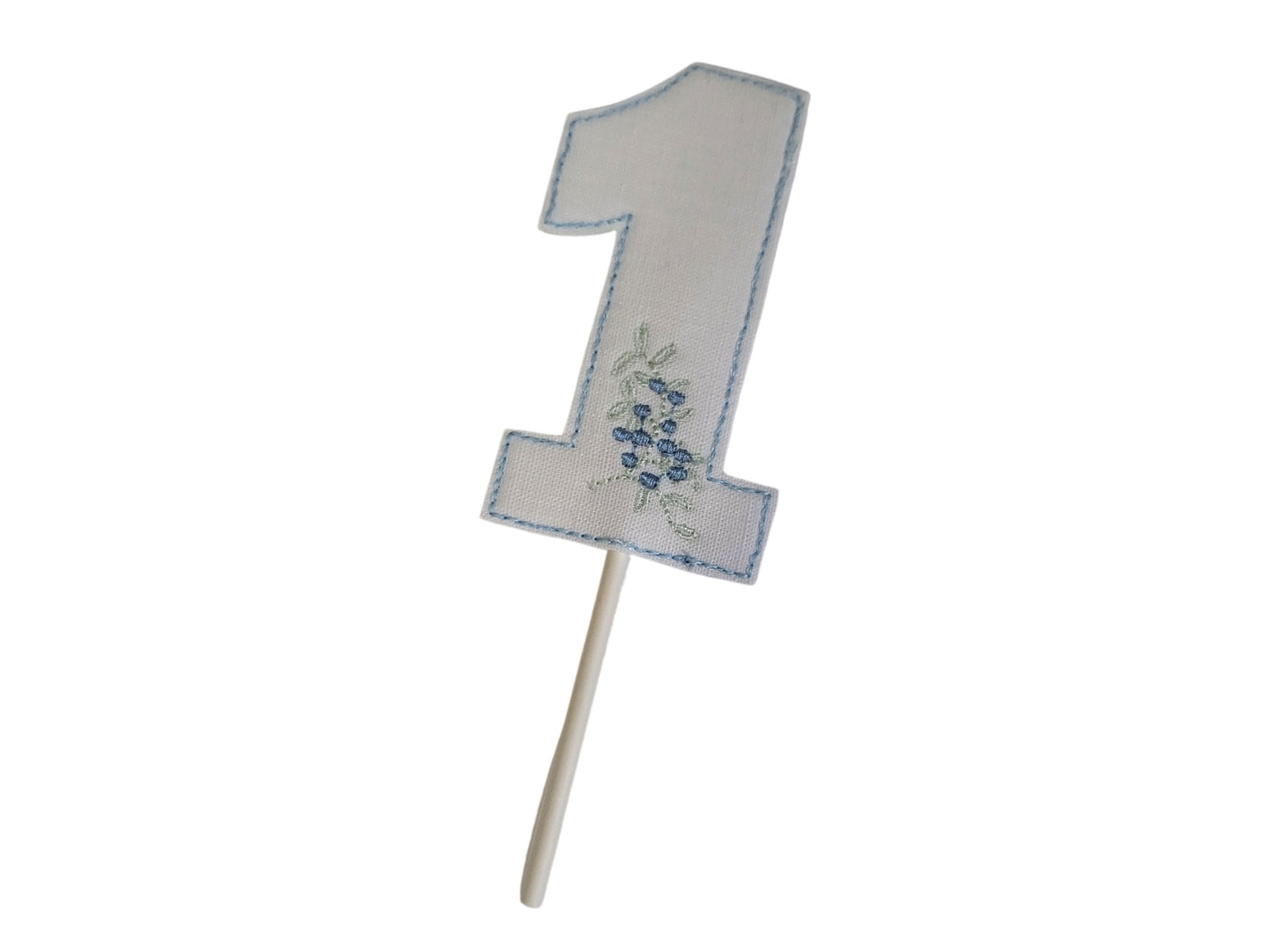 Banks Berry Crest Cake Topper I Blue White Birthday Party Cake Topper