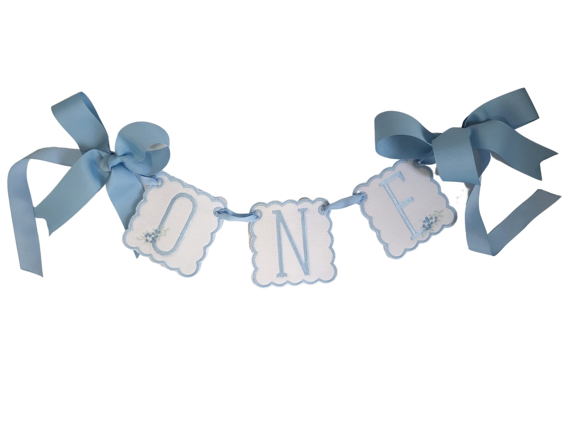 Banks Monogrammed Berry Crest Highchair Banner I ONE banner I Classic Blue Party Banner I Blue White Birthday Banner