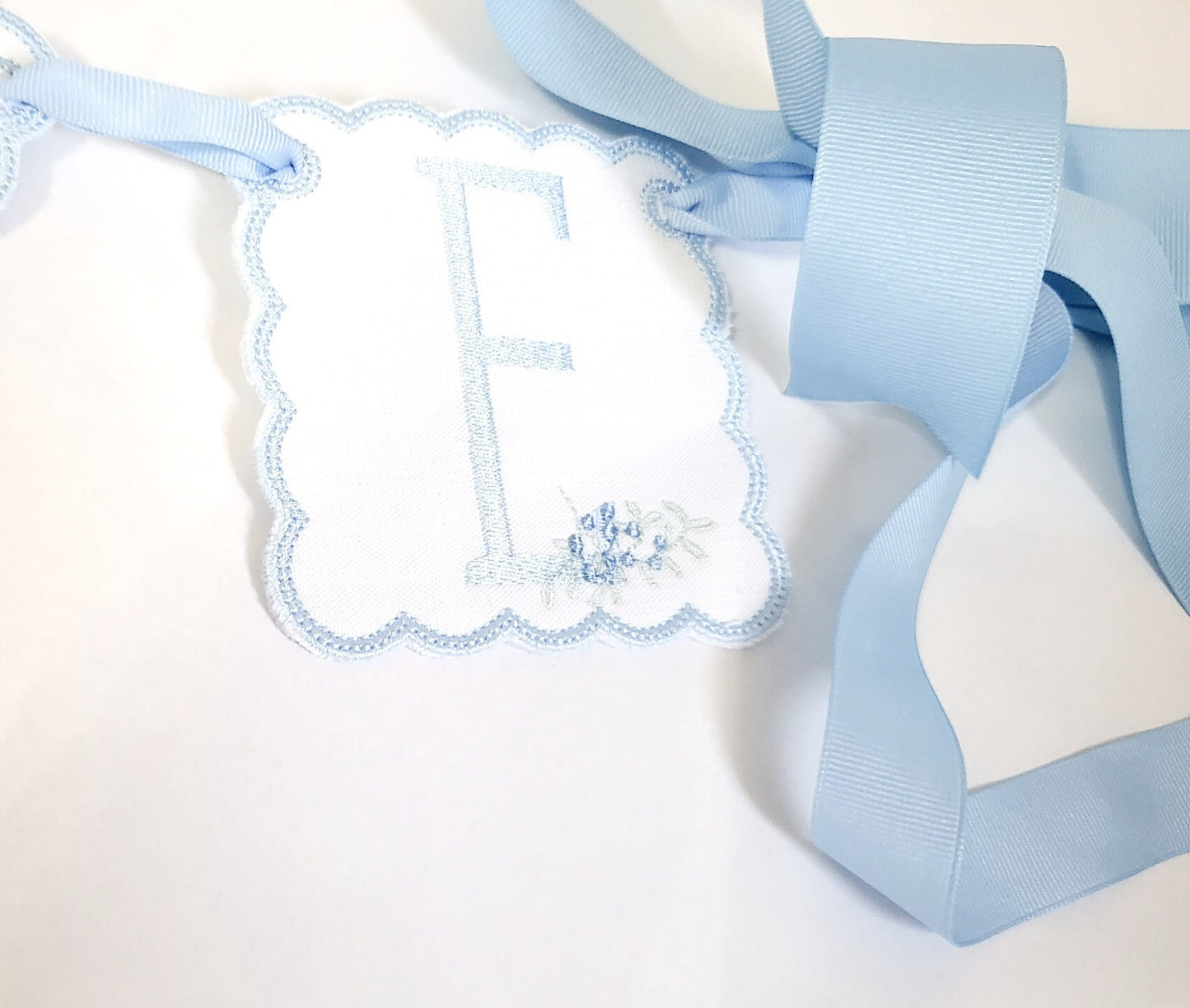 Banks Monogrammed Berry Crest Highchair Banner I ONE banner I Classic Blue Party Banner I Blue White Birthday Banner