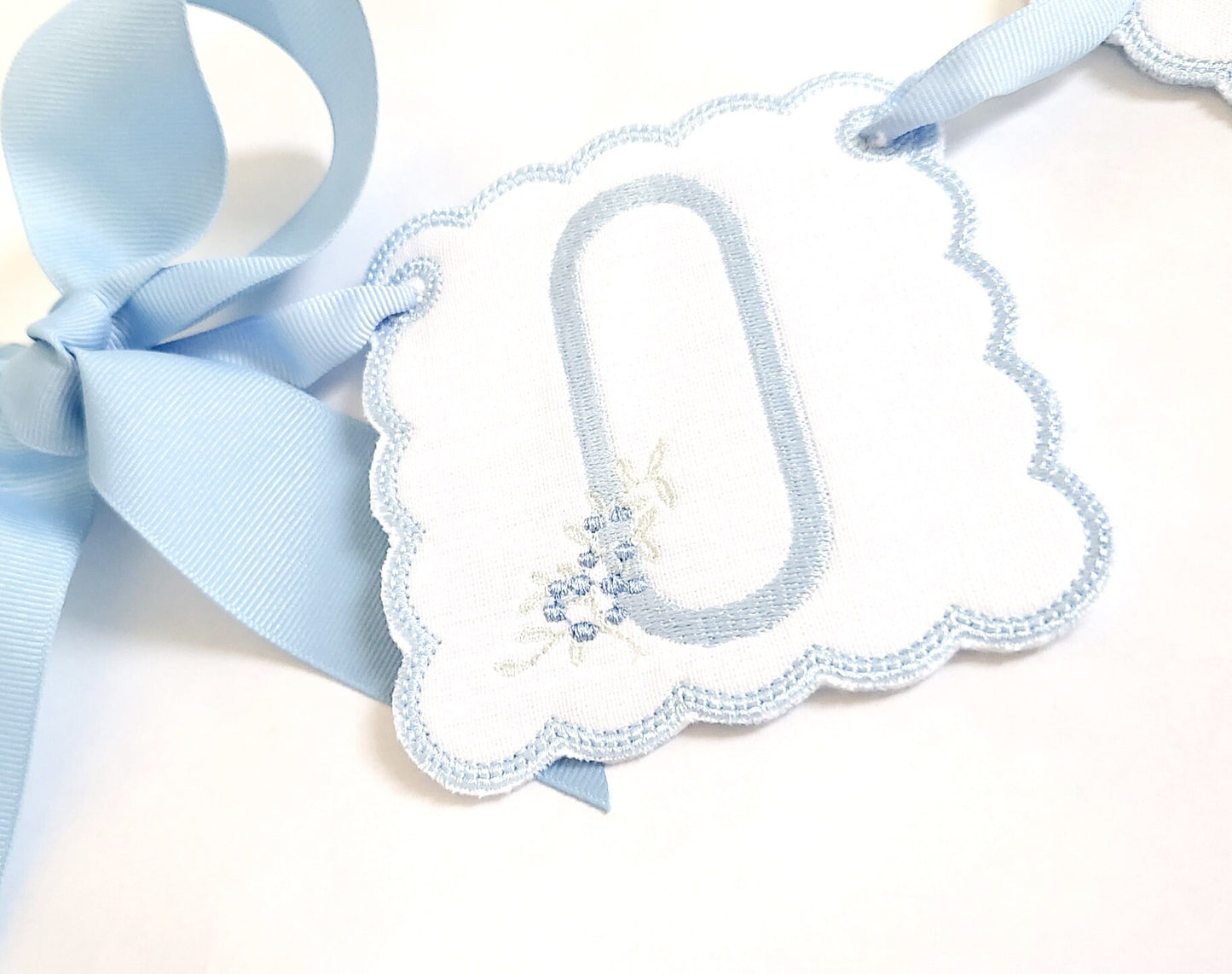 Banks Monogrammed Berry Crest Highchair Banner I ONE banner I Classic Blue Party Banner I Blue White Birthday Banner