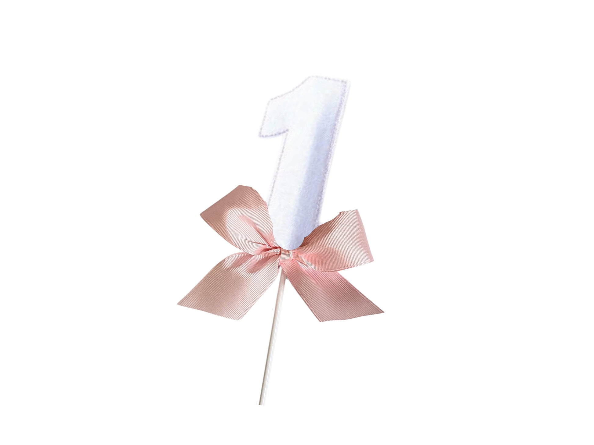 Blush One Bow Cake Topper I Pink and White Bow Cake Topper I One Cake Topper I Girls Cake Topper I Cake Smash Topper I Bow Party Topper