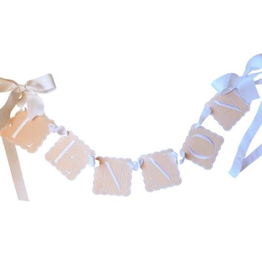 Classic Pink Personalized Banner | Custom Pink and White Name Banner | Nursery Banner | Kids Room Personalized Bunting | Name Garland