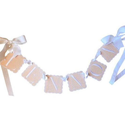 Classic Pink Personalized Banner | Custom Pink and White Name Banner | Nursery Banner | Kids Room Personalized Bunting | Name Garland