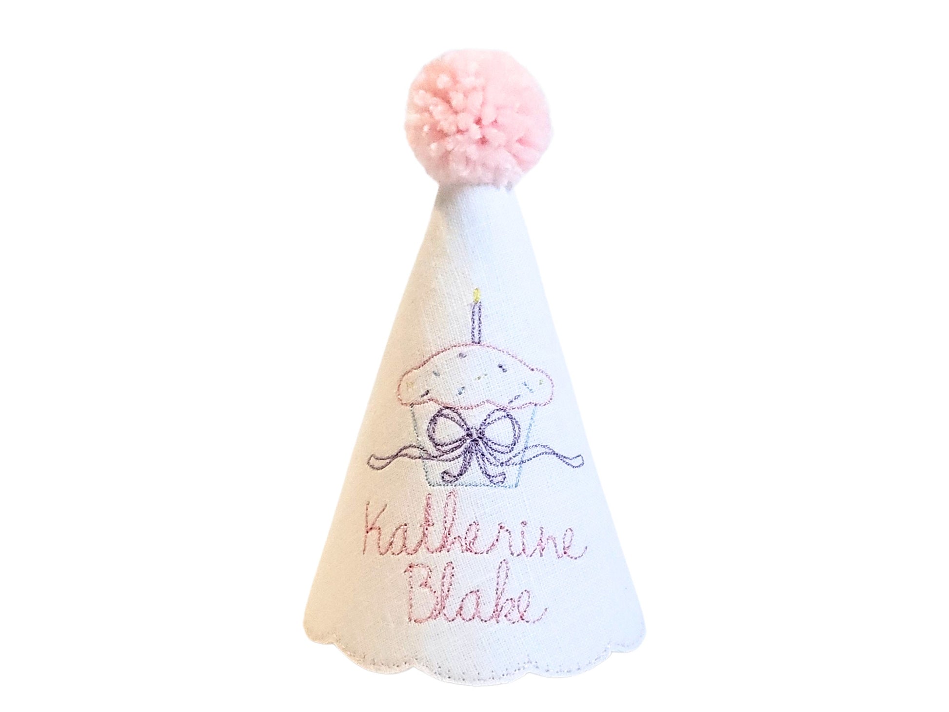 Vintage Cupcake Party Hat, Baby Girl's 1st Birthday Hat, Heirloom Keepsake Birthday Party Hat, Baby Girl Party, Cupcake Party Theme