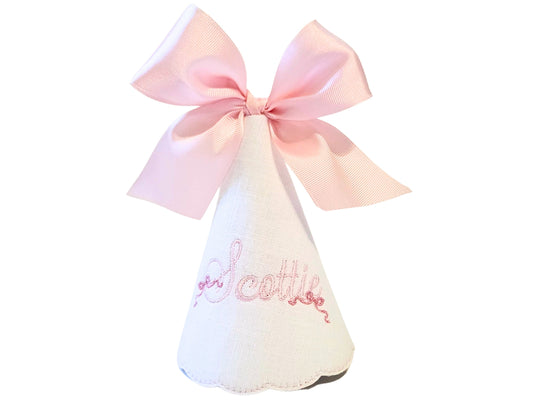 Bella Bow Party Hat I Pink Bow Keepsake Birthday Party Hat I Bow Birthday Party I Cake Smash Hat I Pink Bow Party I Baby's 1st Birthday