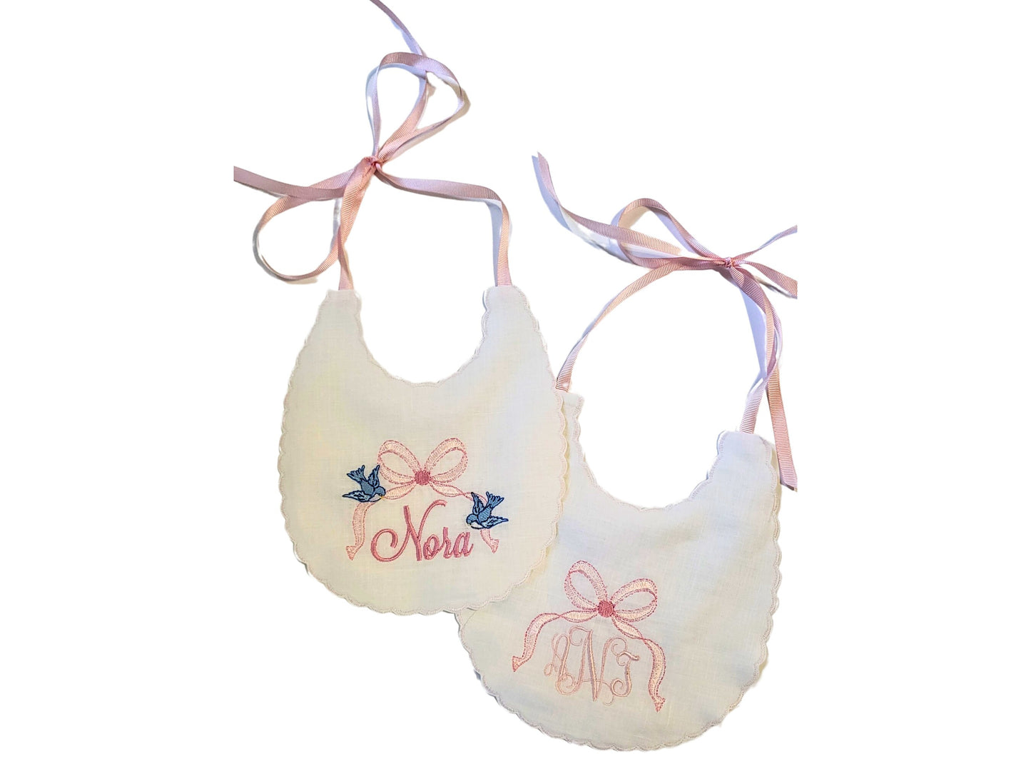 Juliette Personalized Bib I Rosebud Baby Bib I Bow Bib I Cake Smash Bib I Baby Girl Bib I Monogrammed Baby Bib