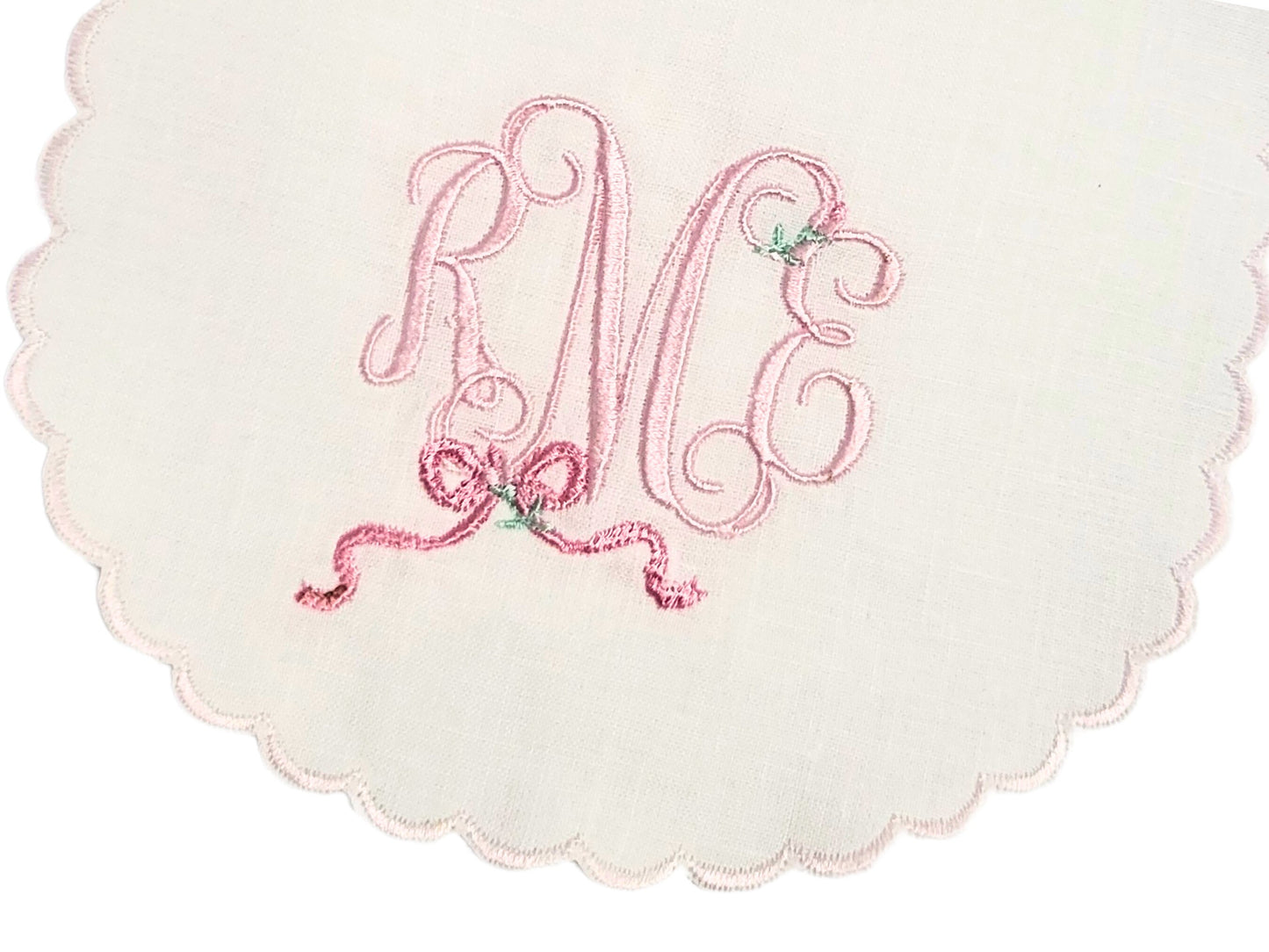 Juliette Personalized Bib I Rosebud Baby Bib I Bow Bib I Cake Smash Bib I Baby Girl Bib I Monogrammed Baby Bib