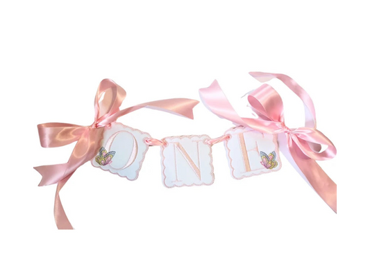 Butterfly ONE Banner | Heirloom First Birthday High Chair Banner