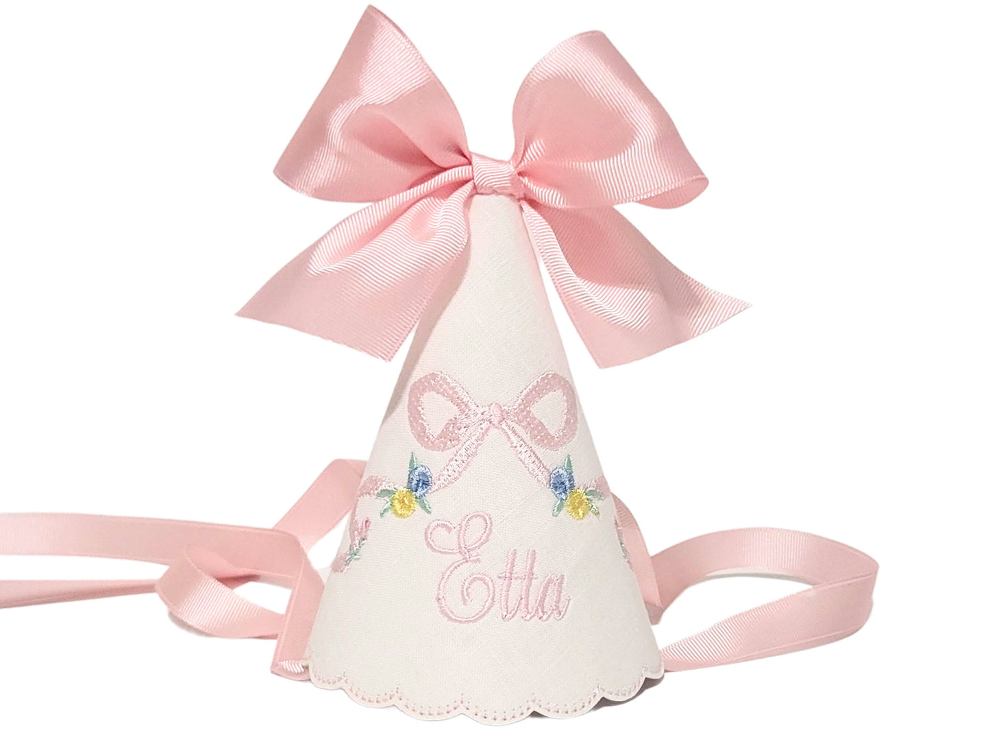 Etta Floral Keepsake Party Hat I Floral Birthday Party Hat I Garden Party Hat I Cake Smash Hat I Baby's 1st Birthday Party Hat