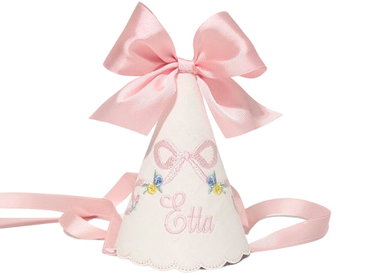 Etta Floral Keepsake Party Hat I Floral Birthday Party Hat I Garden Party Hat I Cake Smash Hat I Baby's 1st Birthday Party Hat