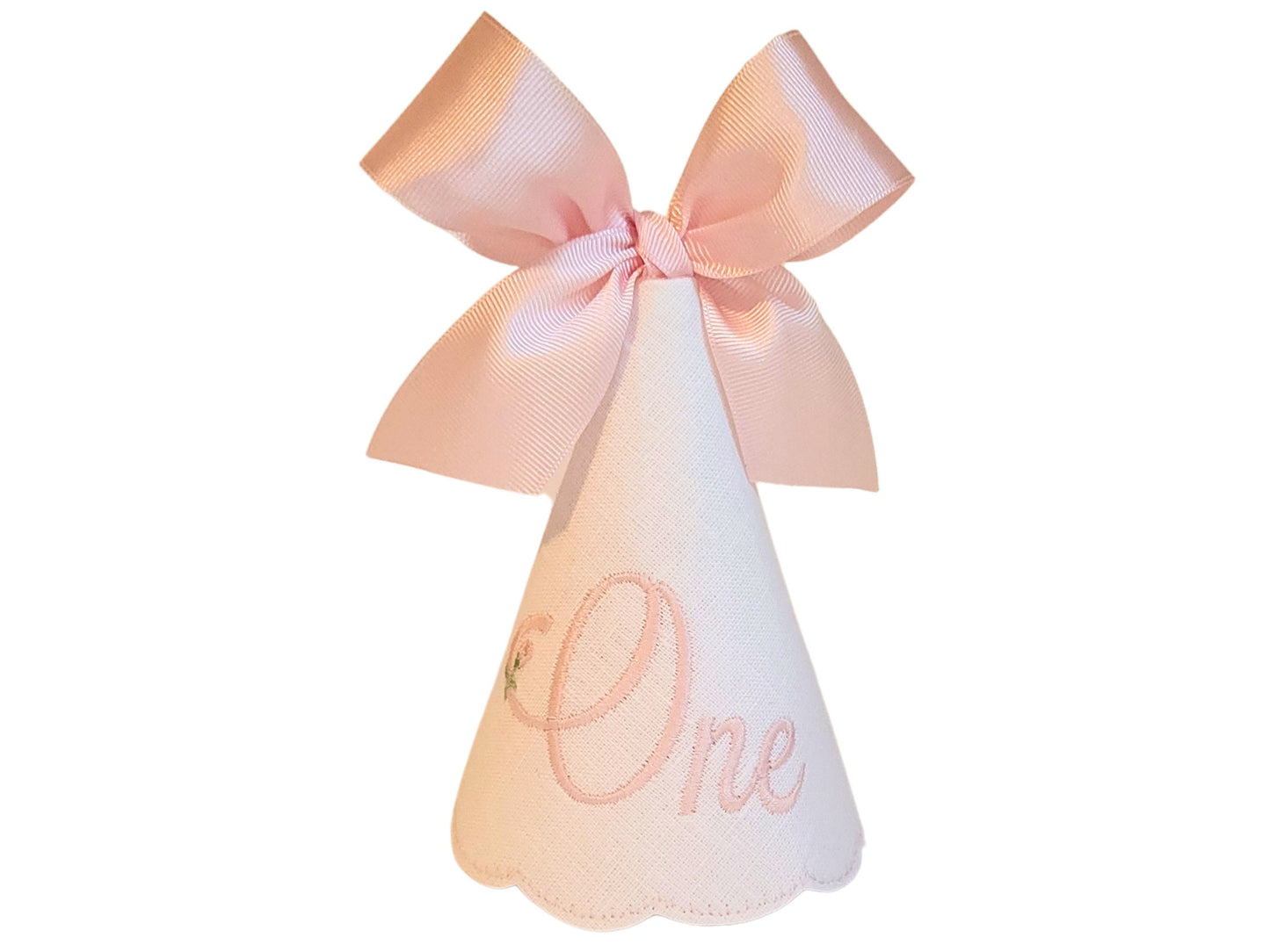 Rosette Party Hat, Personalized Rosebud Keepsake Party Hat, Monogrammed Floral Party Hat, Pink Bow Party Hat, Garden Party Birthday Hat