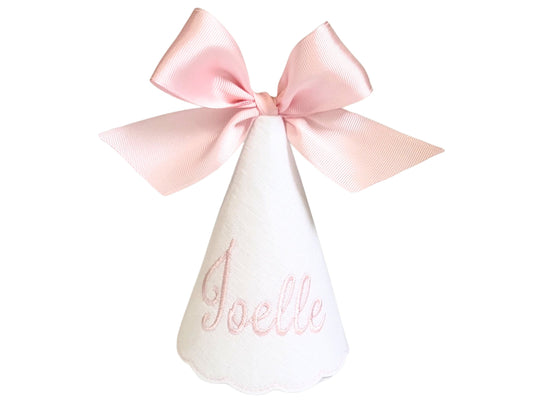 Kate Personalized Blush Pink Keepsake Birthday Party Hat I Pink White One Party Hat I Baby Girl 1st Birthday Party Hat I Cake Smash Hat