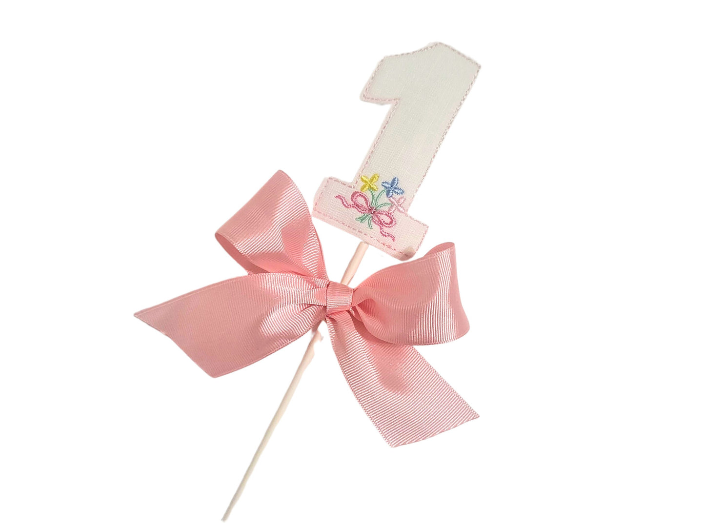 Etta Pastel Floral First Birthday Set: Hat, Bib, Banner, Cake Topper