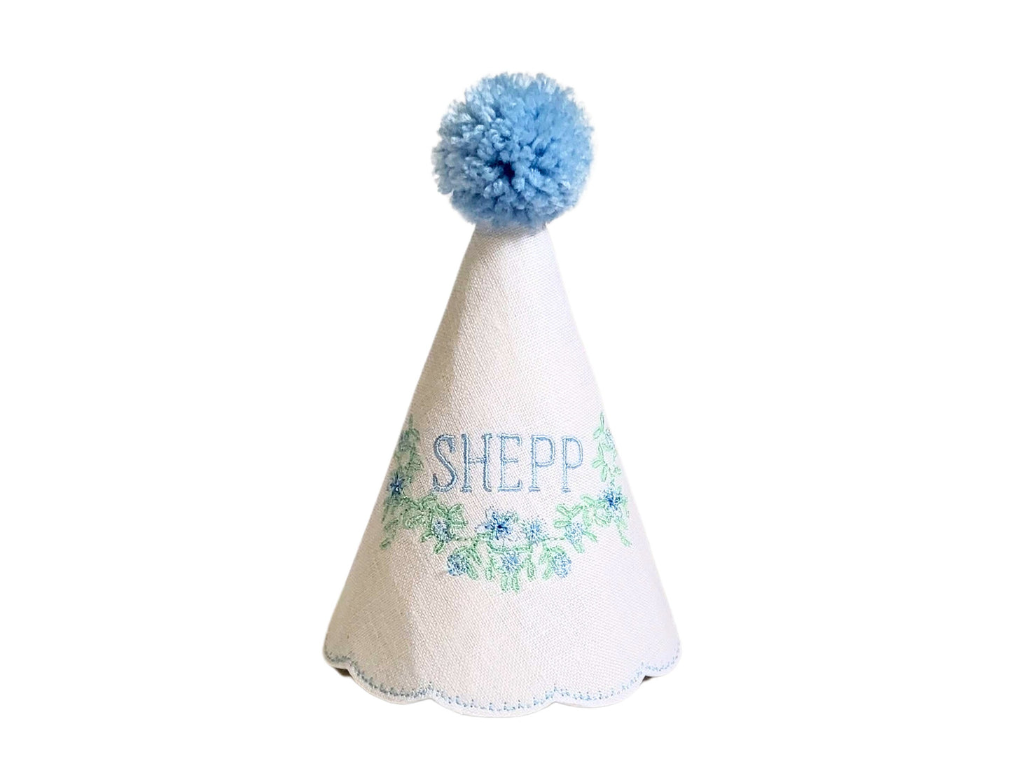 August Southern Floral Keepsake Party Hat I Blue Floral Party Hat I Classic Blue Birthday Hat I Timeless Birthday Party Decor