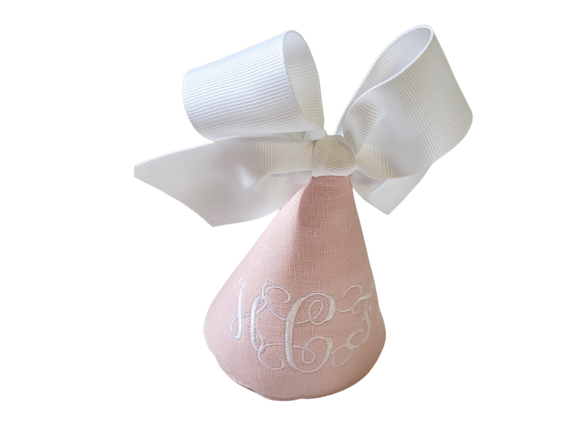 Lorelai Triple Monogram Party Hat I Girls First Birthday Pink Monogrammed Party Hat I 1st Birthday Hat Girl I Birthday Hat for Baby Girl