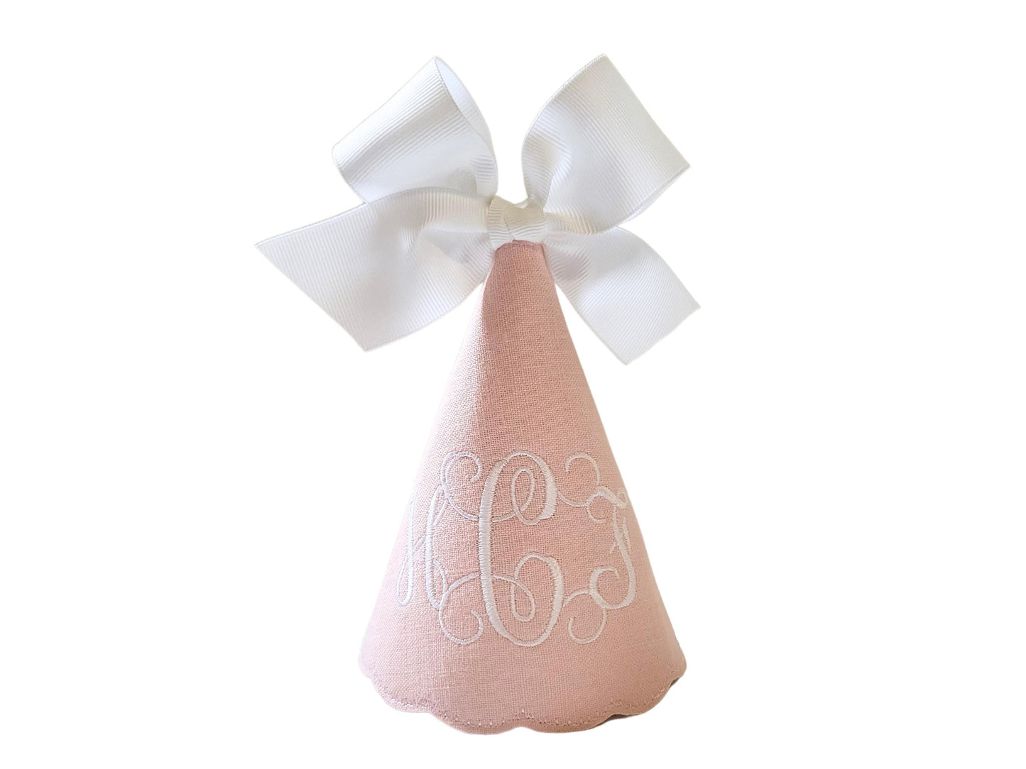 Lorelai Triple Monogram Party Hat I Girls First Birthday Pink Monogrammed Party Hat I 1st Birthday Hat Girl I Birthday Hat for Baby Girl