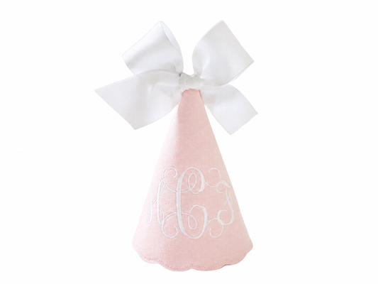 Classic Pink Triple Monogram Party Hat | Personalized Keepsake Party Hat