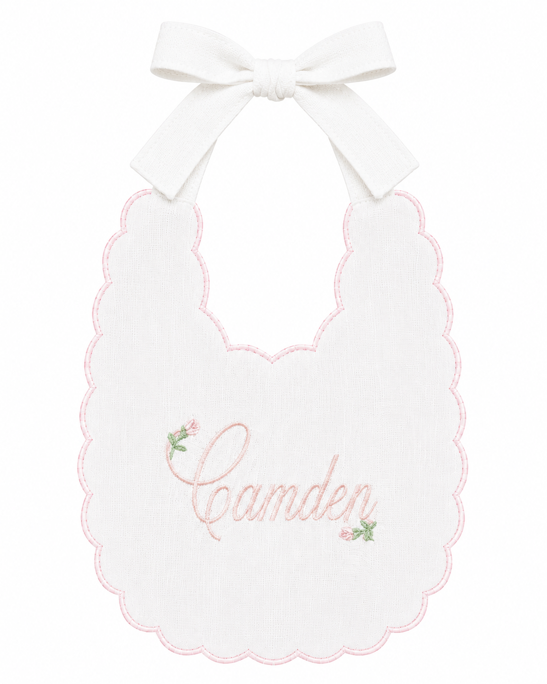 Rosebud 2-Piece Hat and Bib Set | 2-Piece Heirloom Birthday Set
