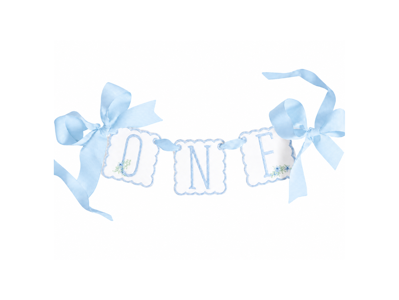 Blue Southern Floral ONE Banner | Heirloom High Chair Banner